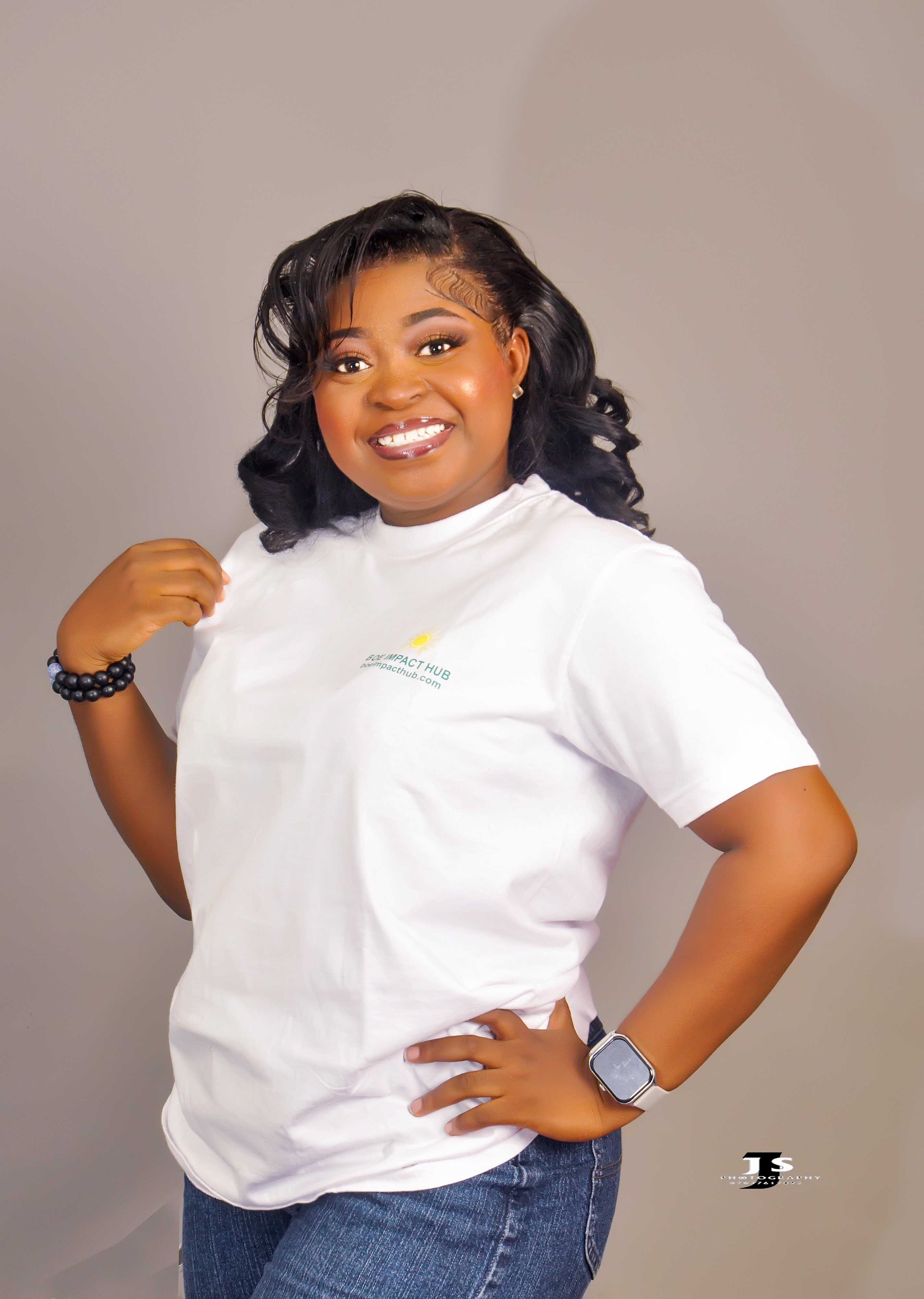 Portrait of BOE in BOE Impact Hub shirt